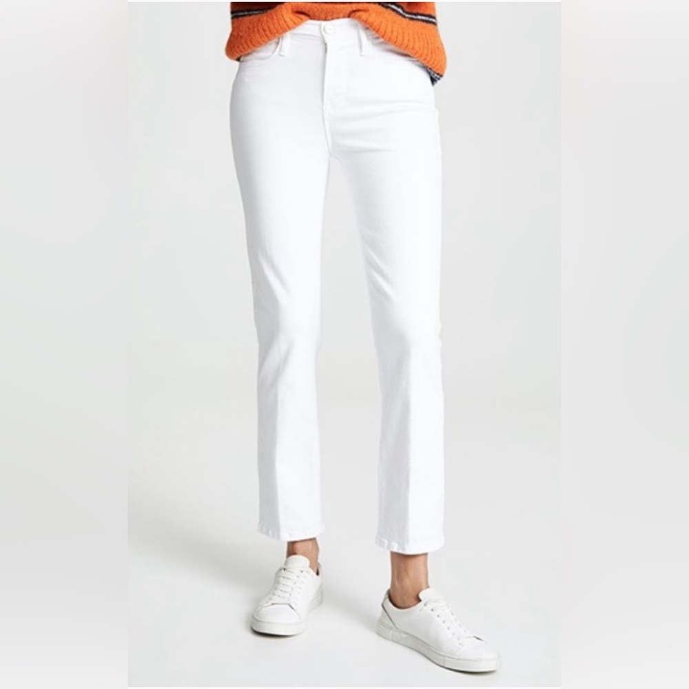 FRAME Le High Straight White Denim - Picture 4 of 5